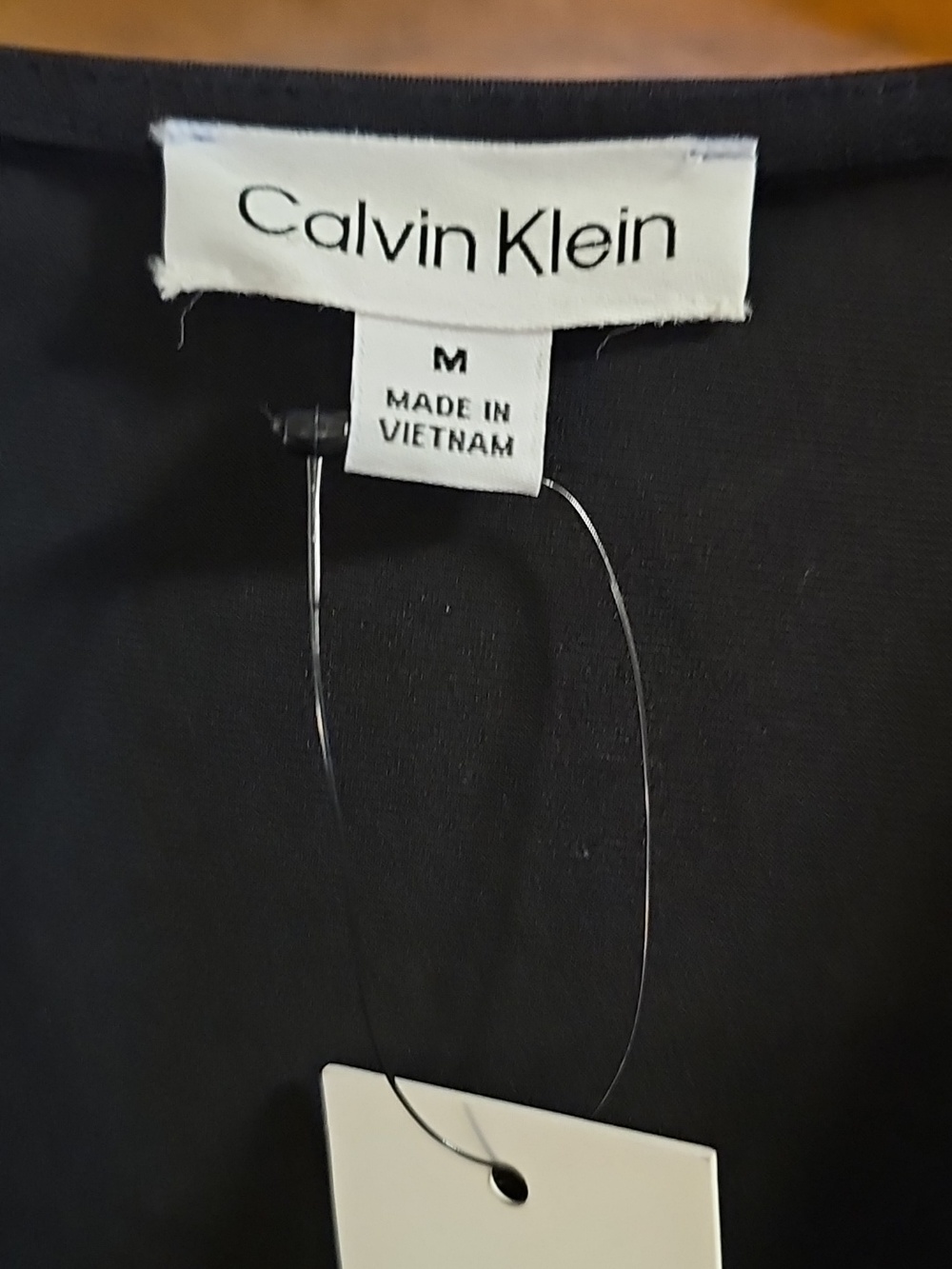 Calvin Klein Black Draped Wrap-Style Long Sleeve Top - Picture 2 of 3